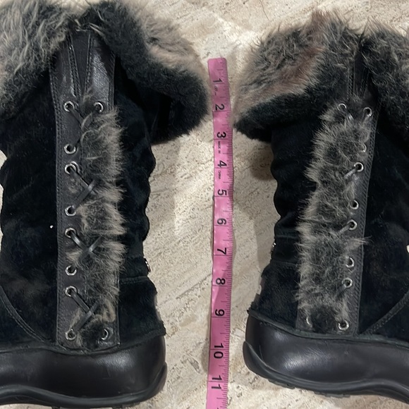 THE NORTH FACE BLACK SUEDE LEATHER INSULATED FAUX FUR WATERPROOF BOOT. Sz 7 - Picture 8 of 12